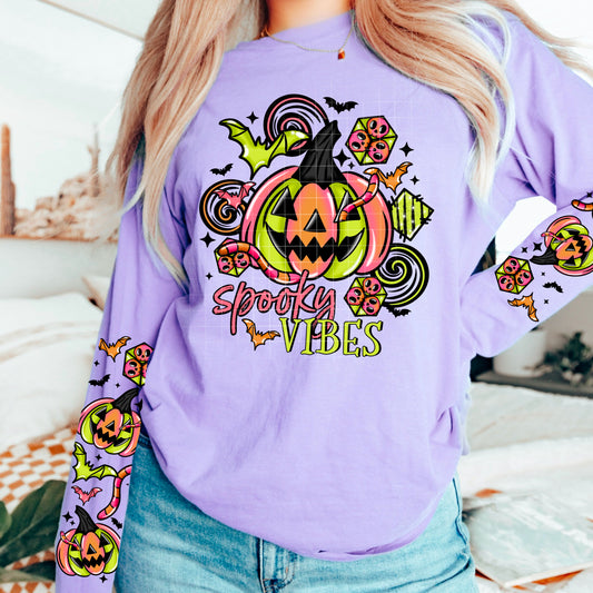 Spooky Vibes Pink And Green Transfer