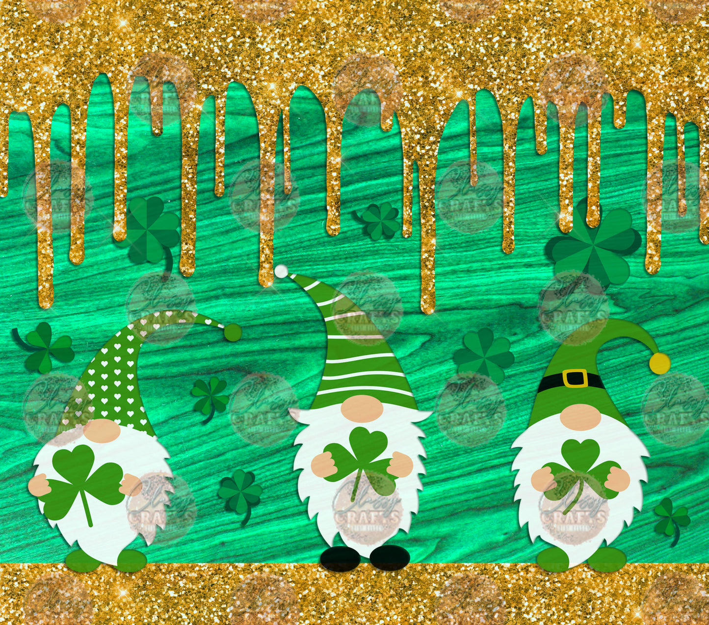 St. Patrick Gnomes Tumbler Wrap - Sublimation Transfer