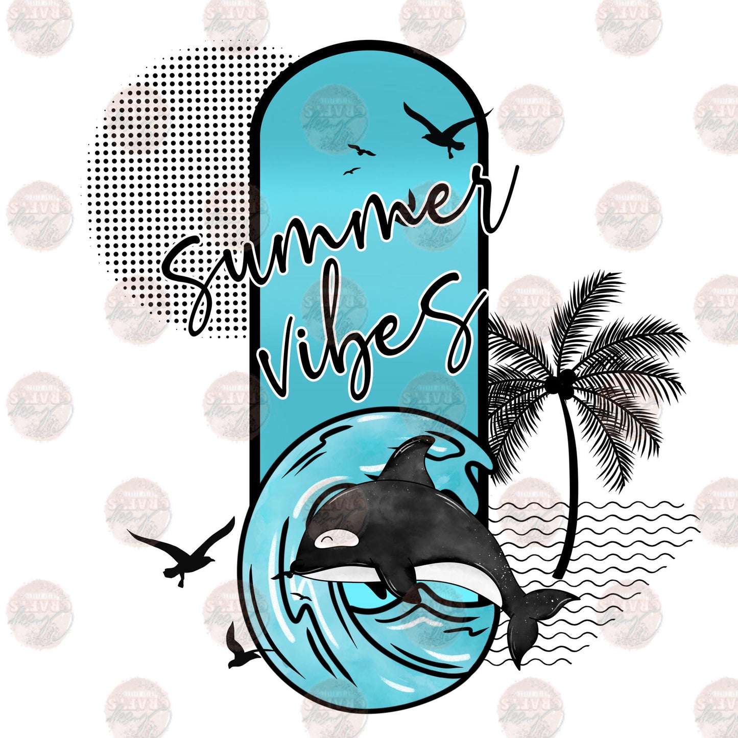 Summer Vibes Blackground Transfer