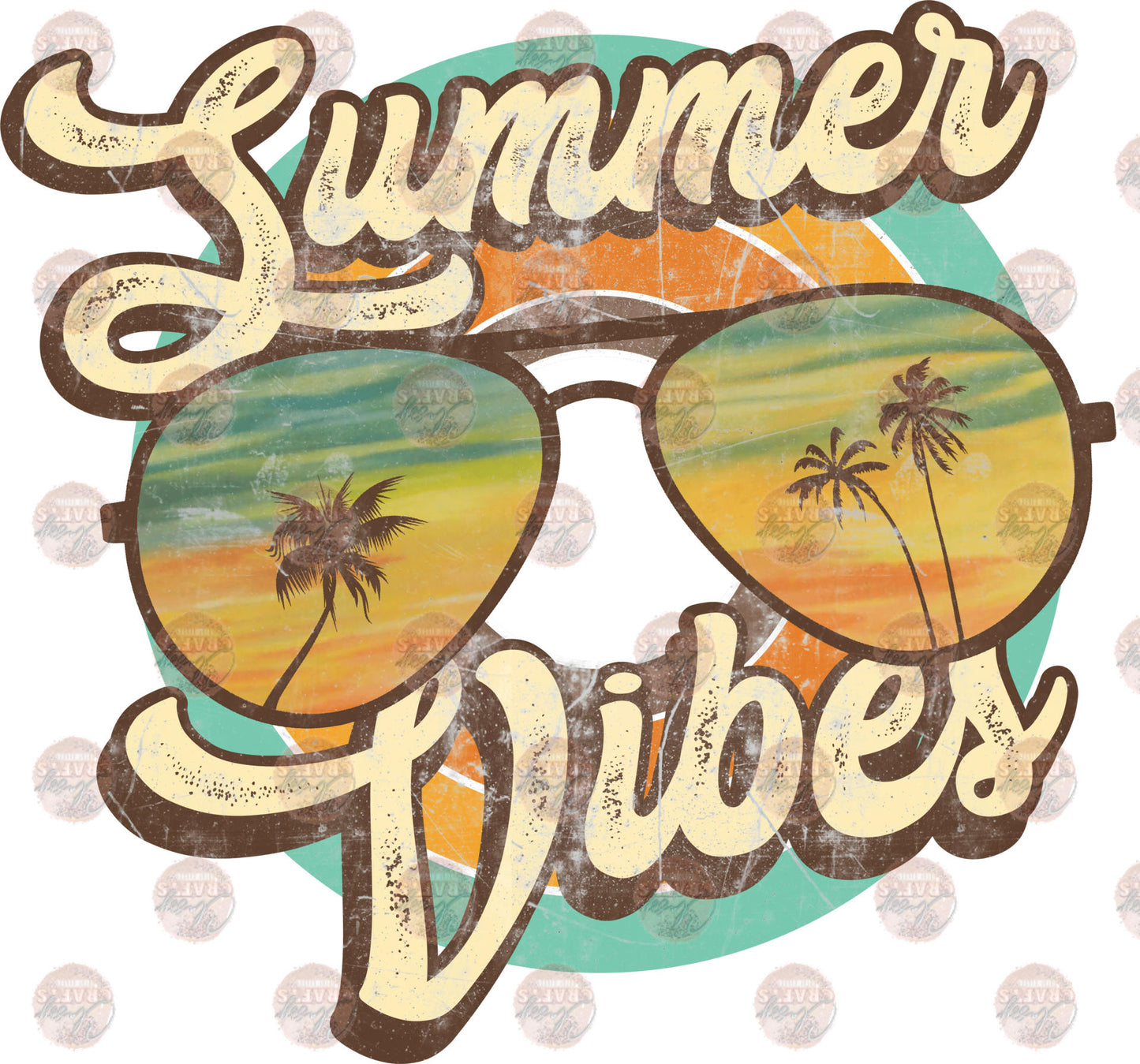 Summer Vibes with Glasses Transfer