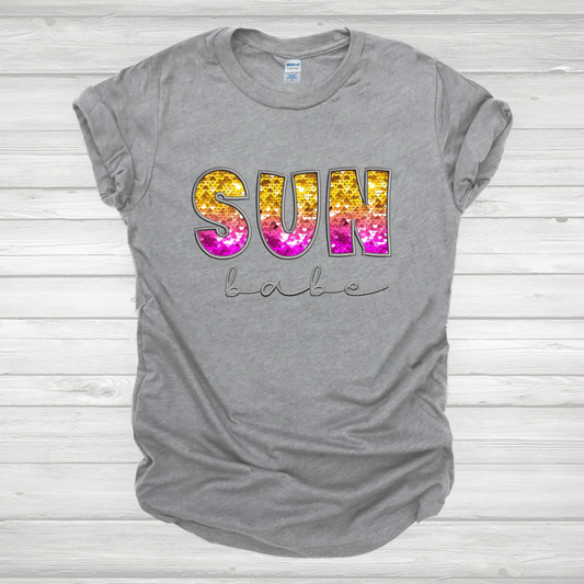 Sun Babe Sequins Embroidery Transfer