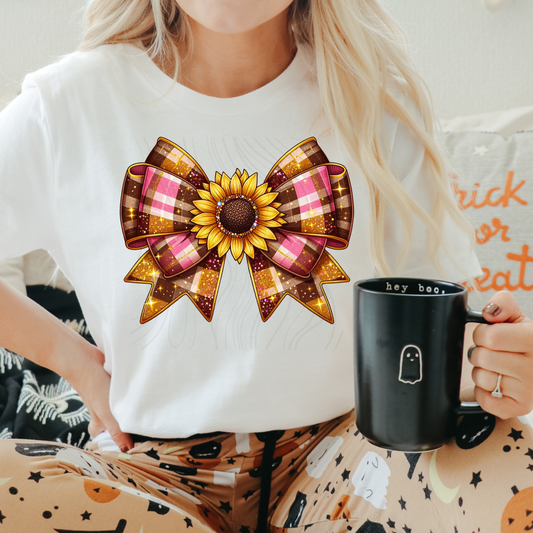 SunFlower Bow Pink Transfer