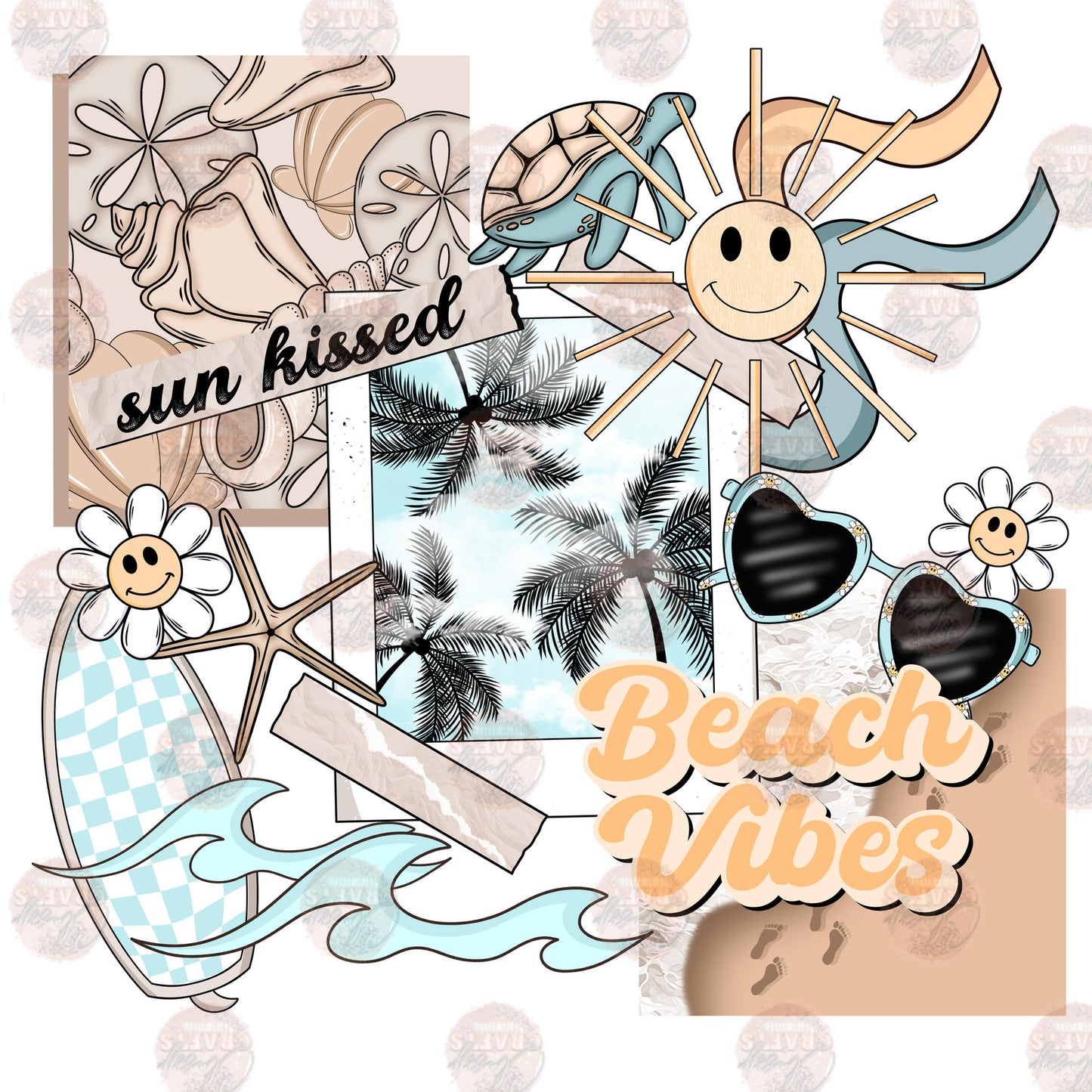 Sun Kissed Retro Beach Vibes Transfer