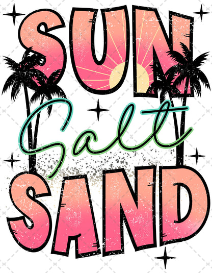 Sun Salt Sand Distressed **TWO PART* SOLD SEPARATELY** Transfer