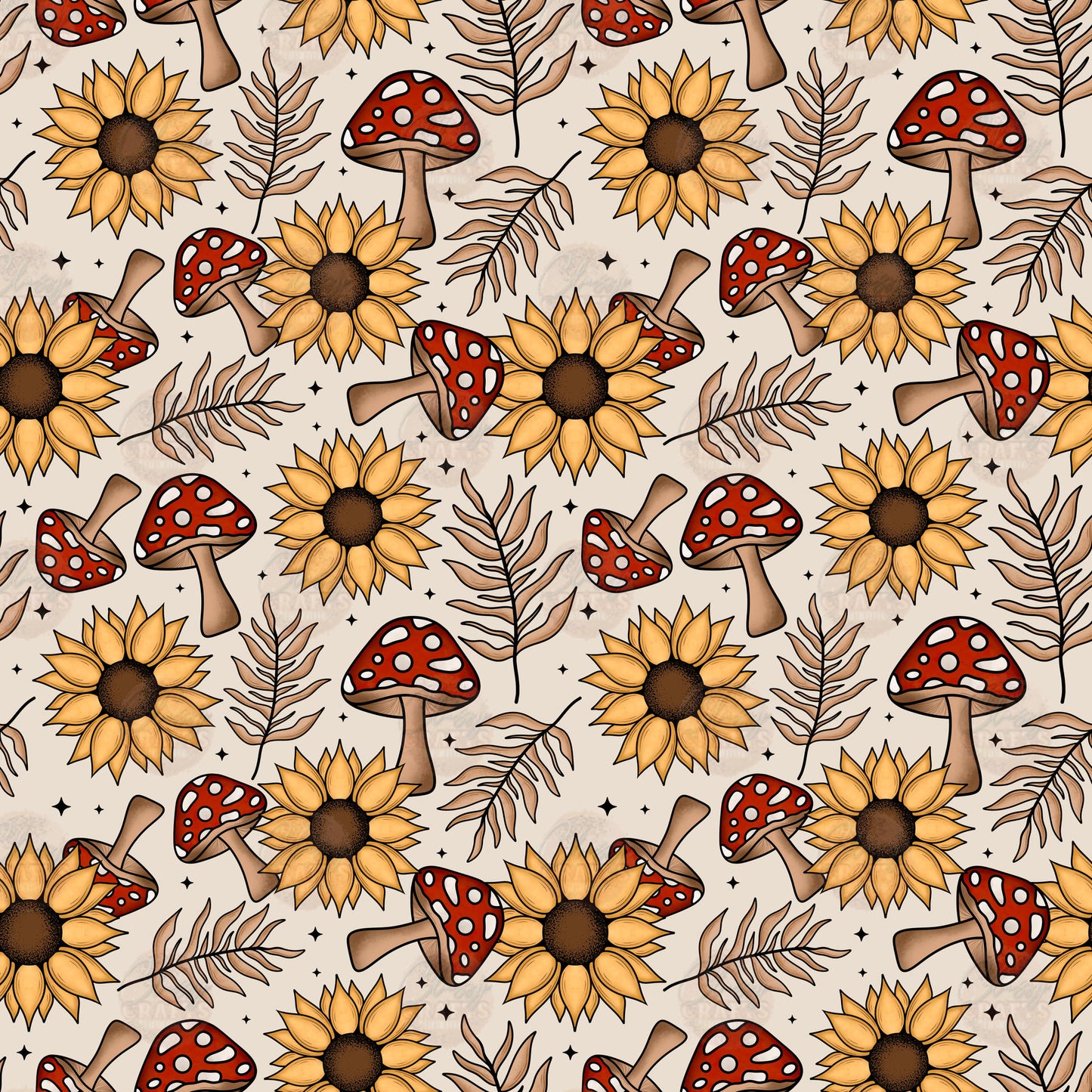 Sunflower Shrooms Seamless Wrap - Sublimation Transfer