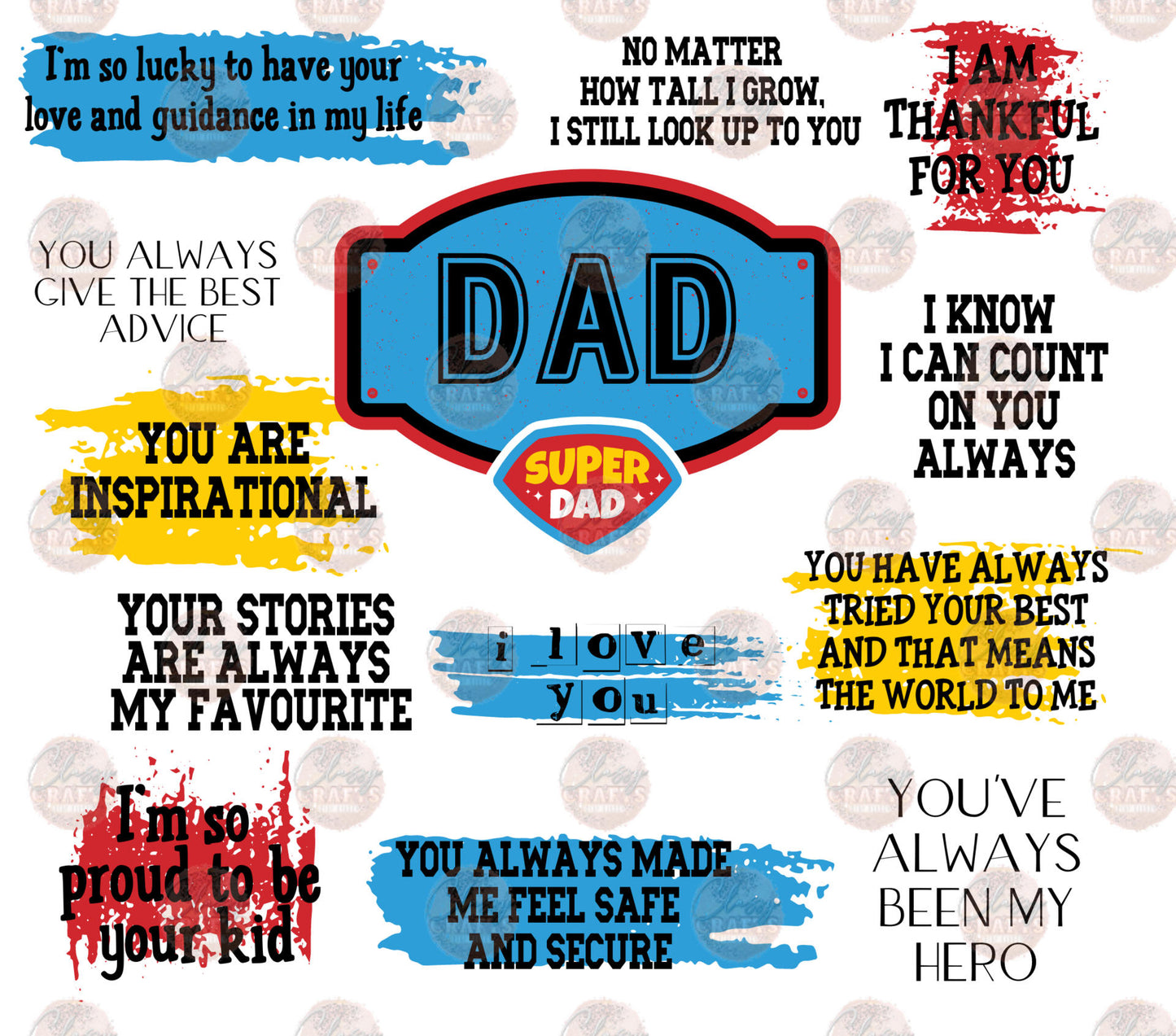 Super Dad Tumbler Wrap - Sublimation Transfer