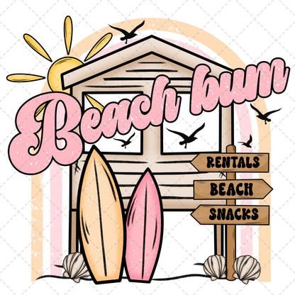 Surf Board Beach Bum **TWO PART* SOLD SEPARATELY** Transfer