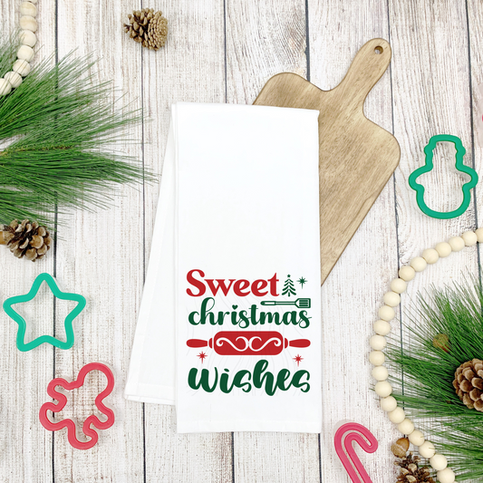 Sweet Christmas Wishes Tea Towel Transfer
