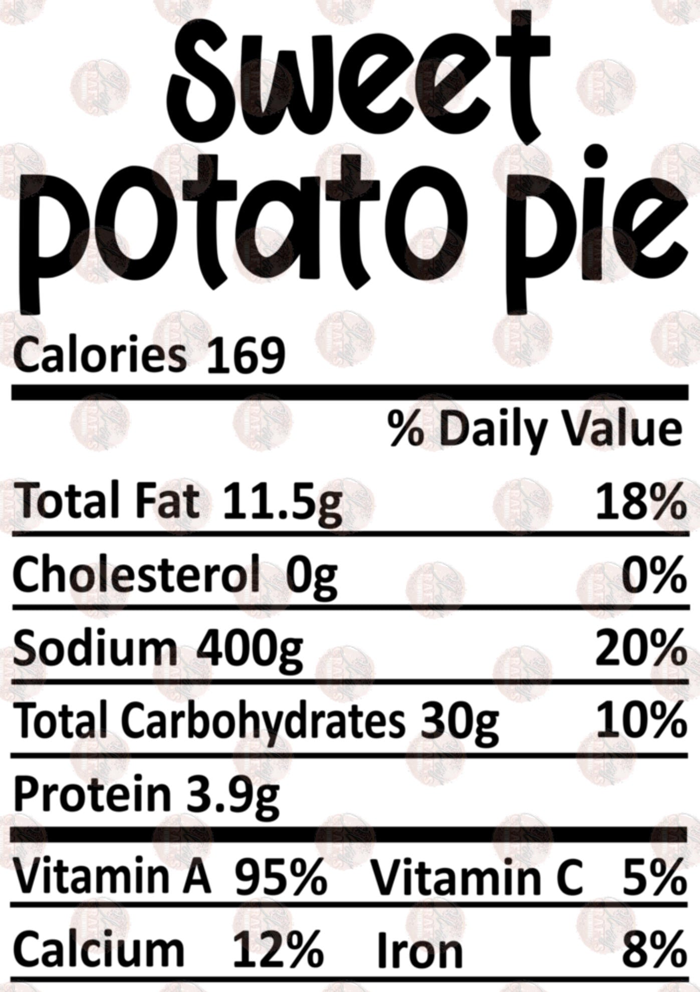 Sweet Potatoe Pie Transfer