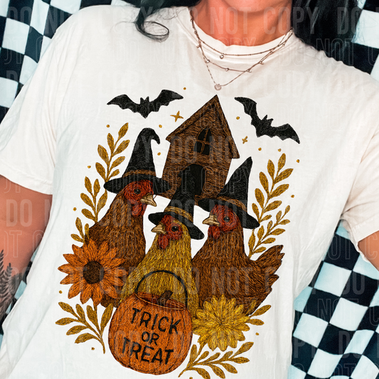 TRICK OR TREAT CHICKENS TRANSFER