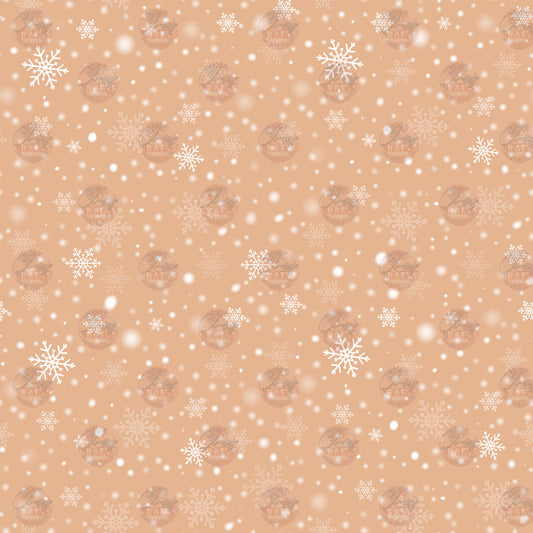 Tan Snowflakes Seamless Wrap - Sublimation Transfer