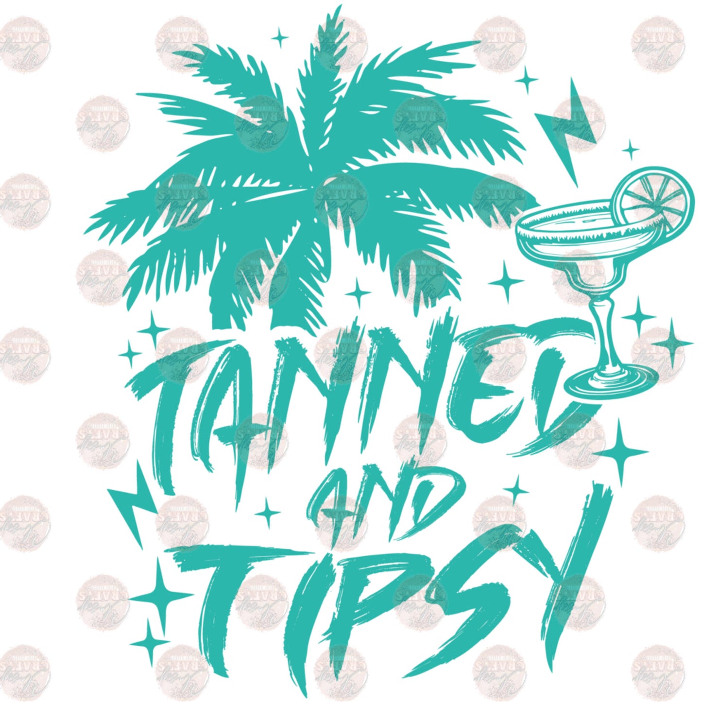 Tanned and Tipsy Teal Two Part **Sold Separately**  Transfer