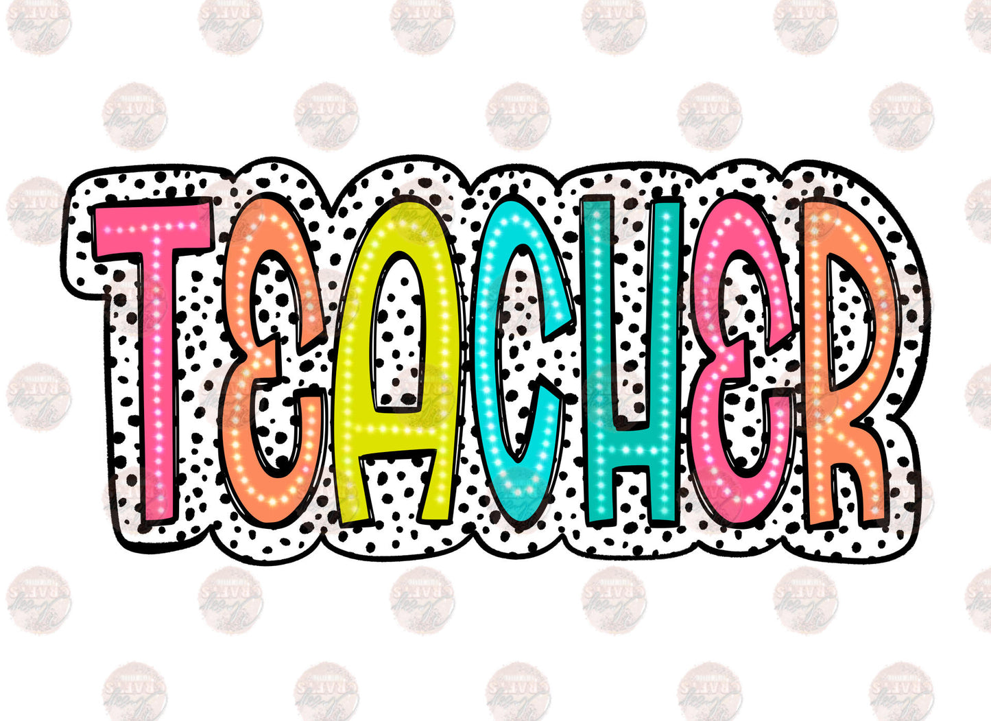 Teacher Dalmation Dots Transfer