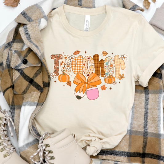 Teacher Fall Floral Transfer