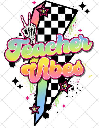 Teacher Vibes Retro **TWO PART* SOLD SEPARATELY** Transfer