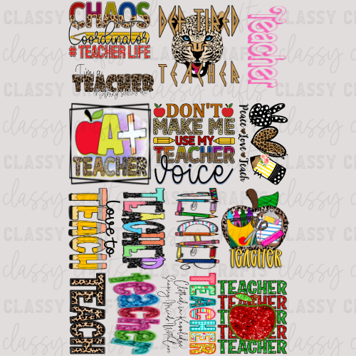 Teacher  - 30x48 - PREMADE GANG SHEET