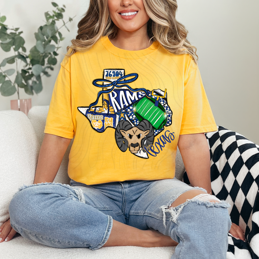 Texas Rams Game Day Coquette Transfer