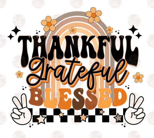 Thankful Grateful Blessed Boho - Sublimation Transfer
