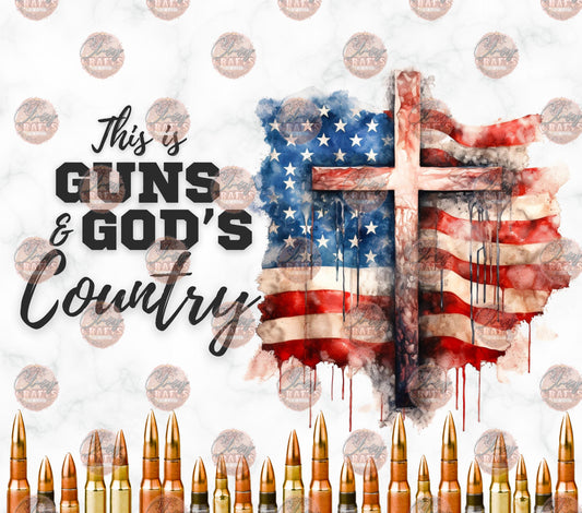 This Is Gun's & God's Country Tumbler Wrap - Sublimation Transfer