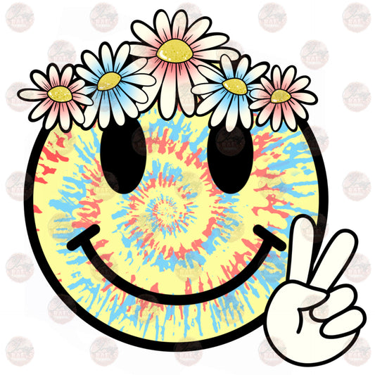 Tie Dye Hippie Smiley - Sublimation Transfer