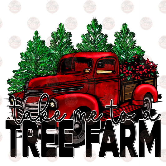 Tree Farm Red Truck - Sublimation Transfer