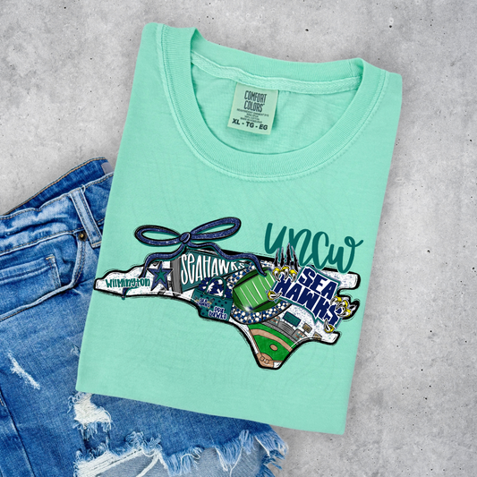 UNCW Seahawks Game Day Coquette Transfer