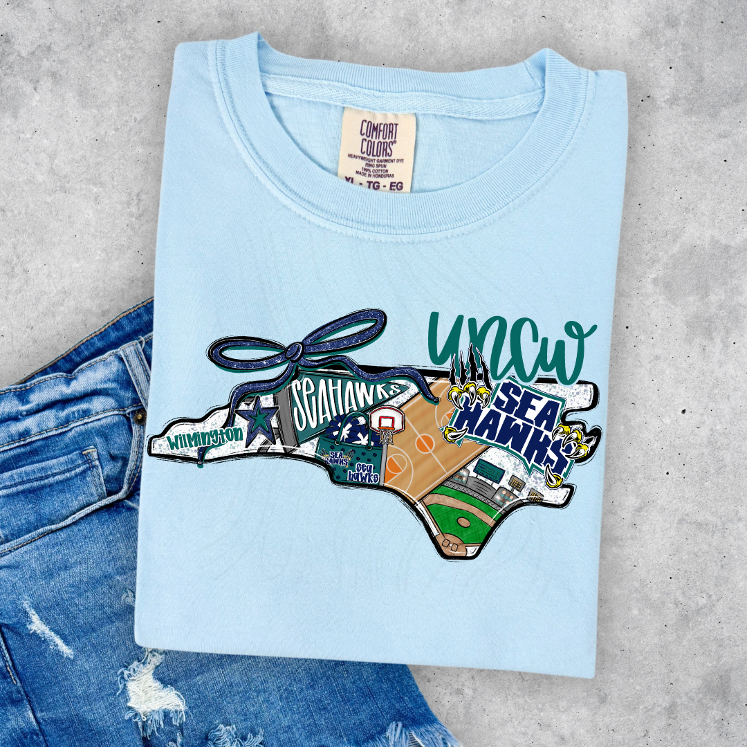 UNCW Seahawks Game Day Coquette Transfer