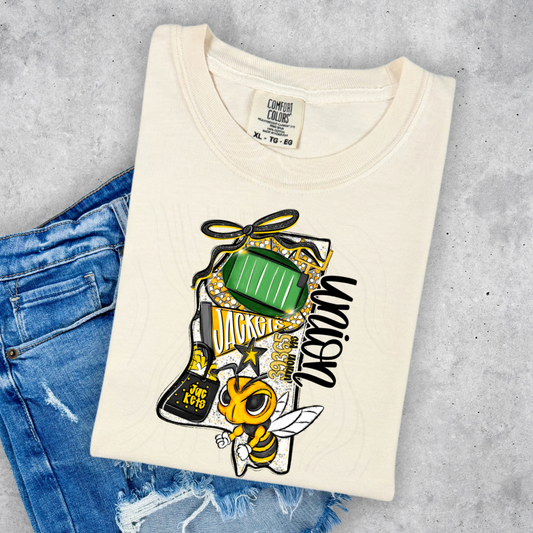 Union Yellow Jackets Game Day Coquette Transfer