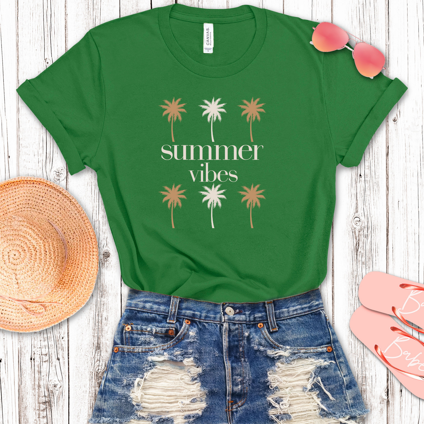 Summer Vibes Palm Trees Transfer