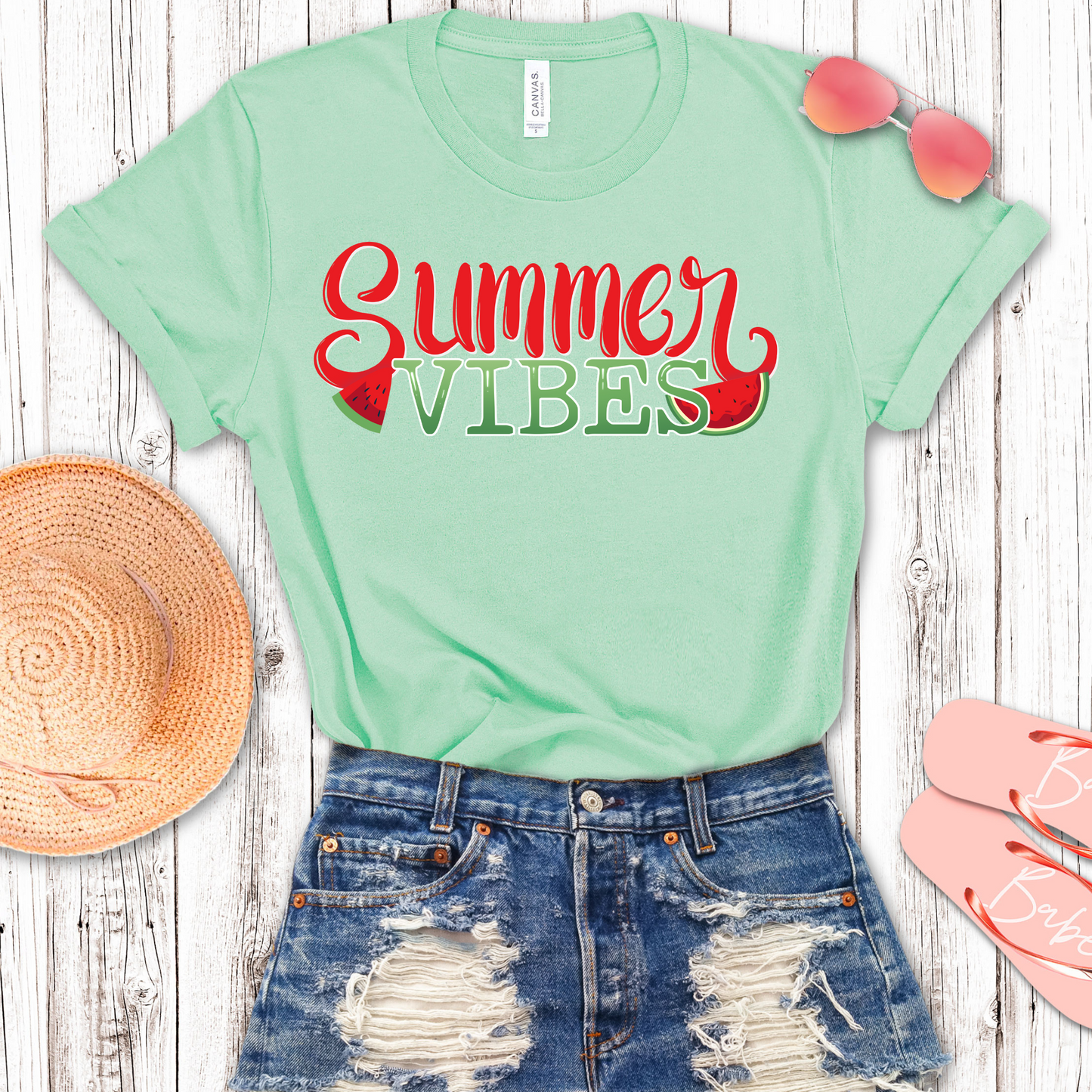 Summer Vibes Watermelon Transfer