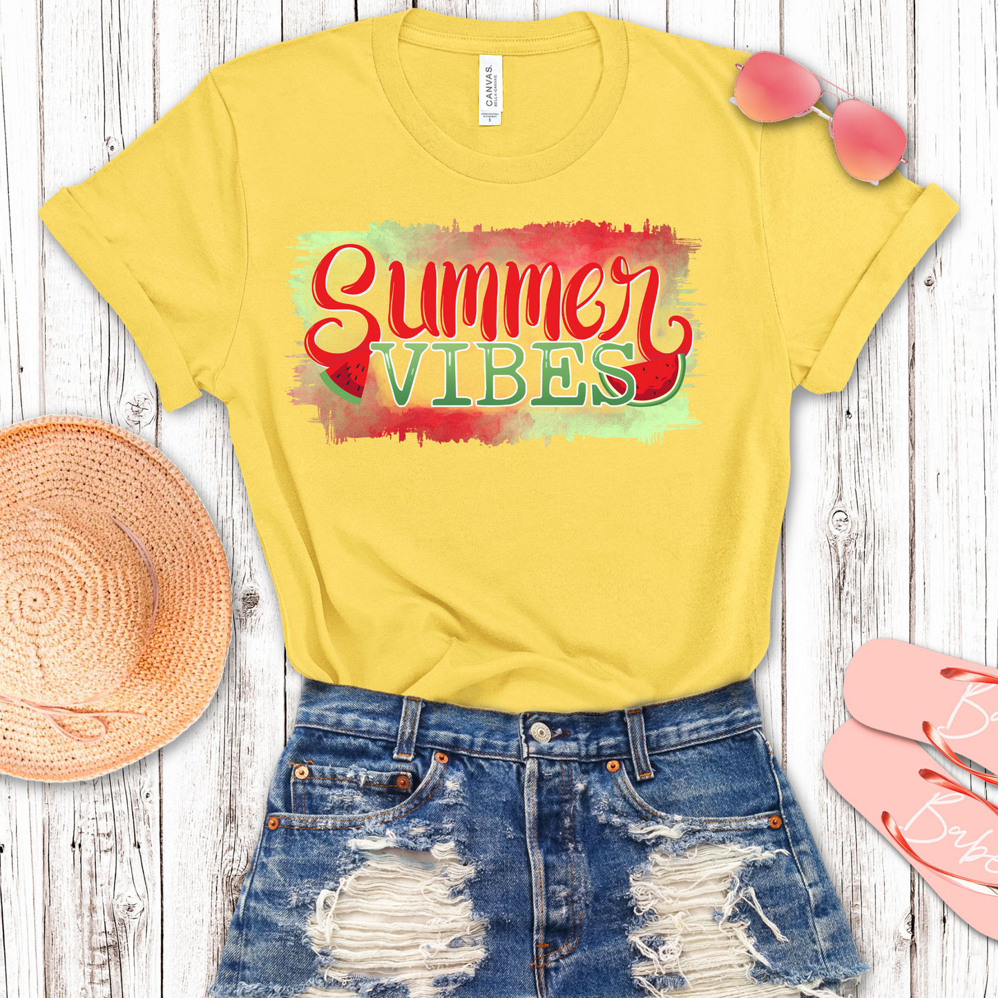 Summer Vibes Watermelon Transfer