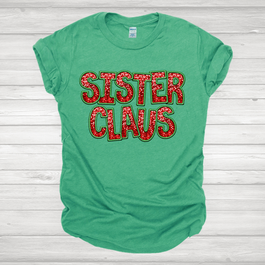 Faux Sequin Sister Claus Transfers
