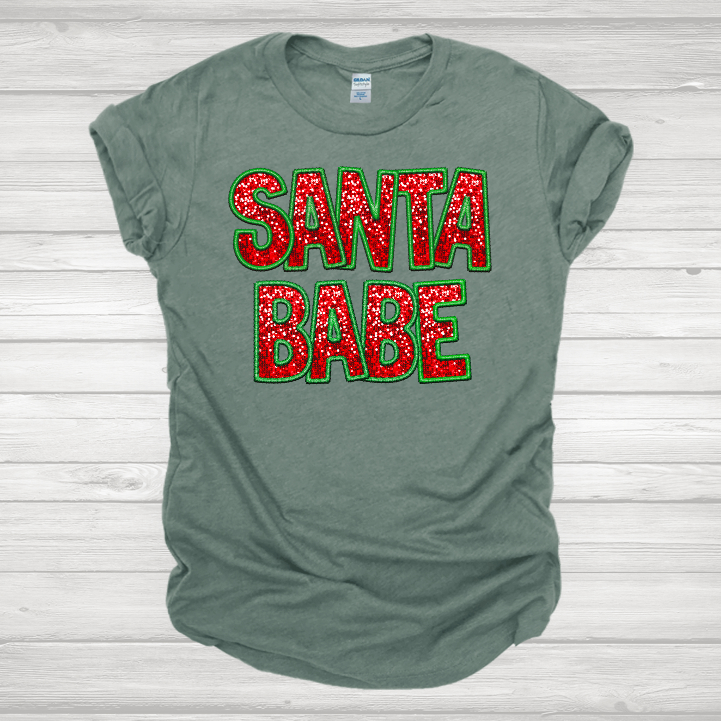 Faux Sequin Santa Babe Transfers