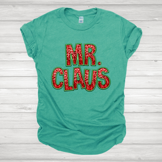 Faux Sequin Mr. Claus Transfers