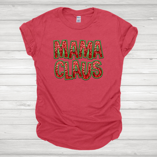 Faux Sequin Mama Claus Transfers