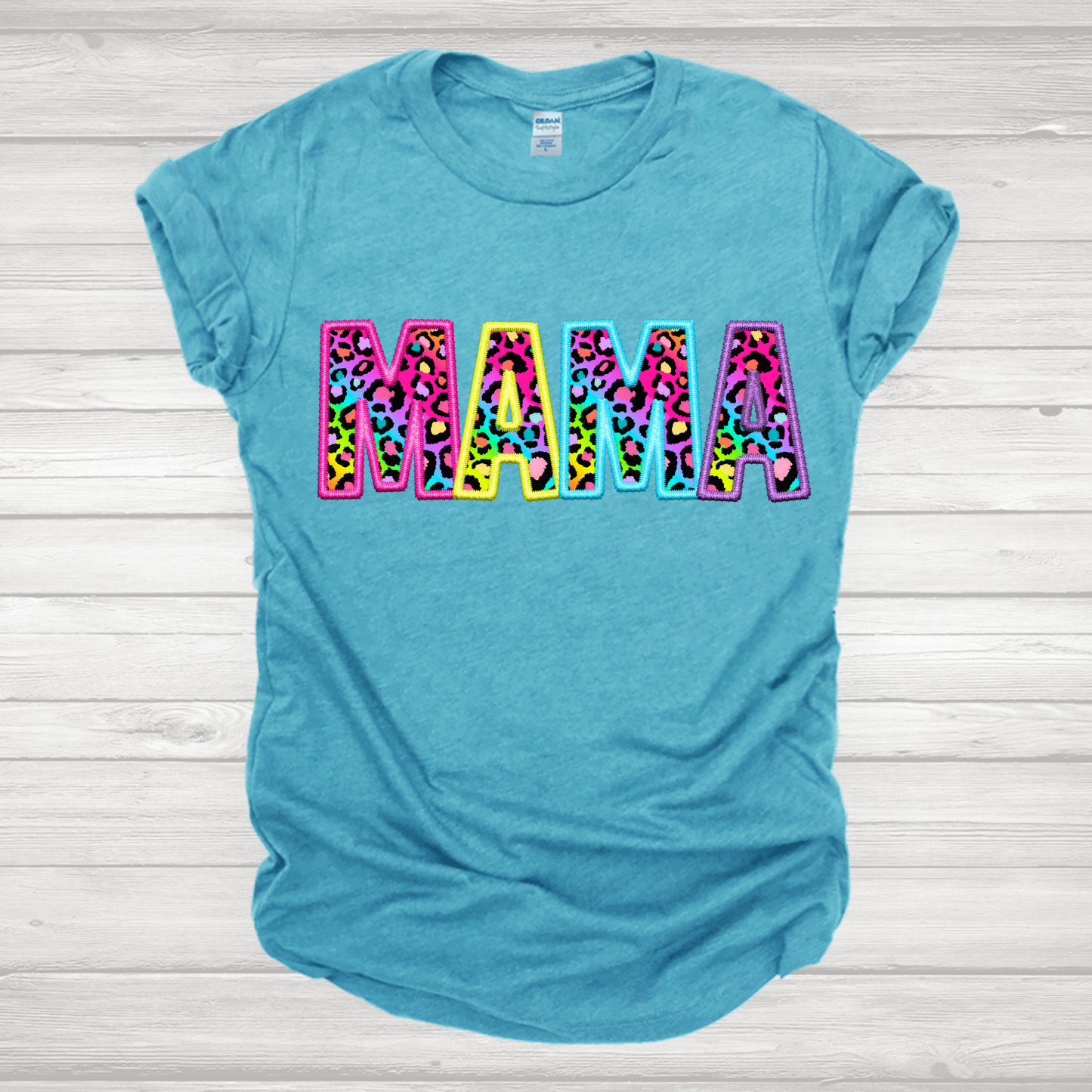 Faux Embroidery Colorful Mama Transfer