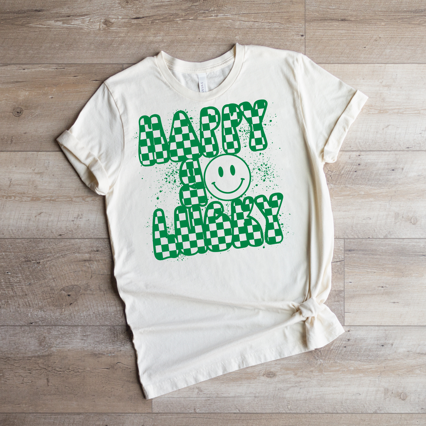 Happy Go Lucky Green Checkered Transfer