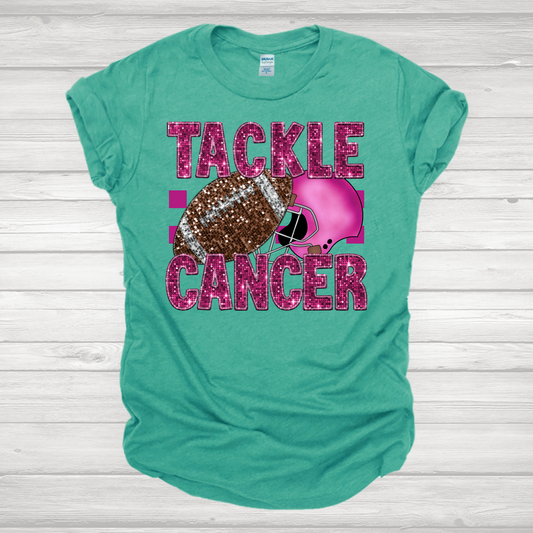 Faux Sequins Tackle Cancer Transfer