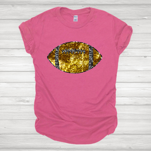 Faux Sequins Gold Football Transfer