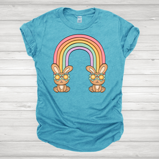 Rainbow Bunny Boho Transfer