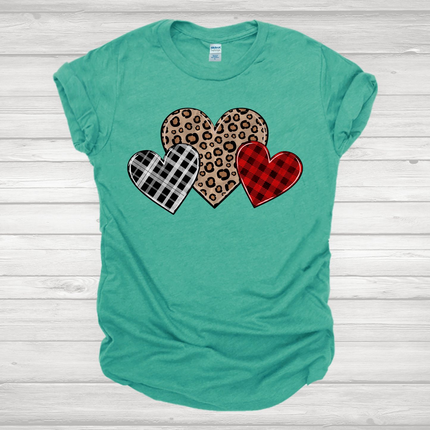 Valentine Patterned Hearts Buffalo Check Transfer