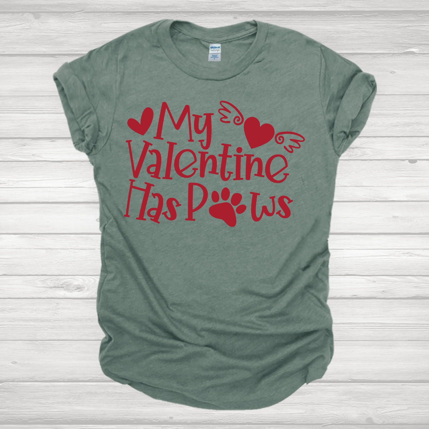 My Valentines Has Paws Red Transfer