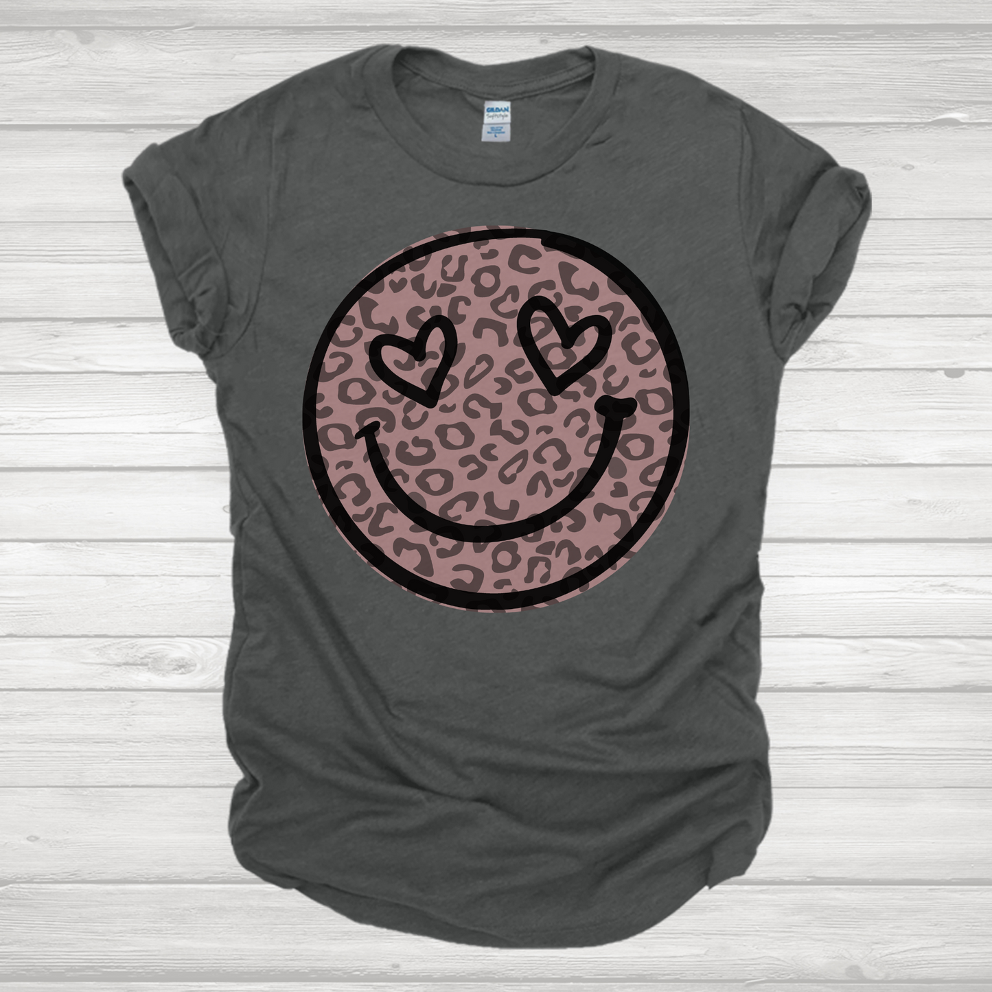 Heart Eye Smiley Face Cheetah Transfer