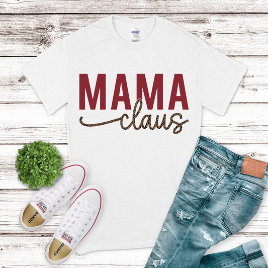 Maroon & Leopard Mama Claus Transfer