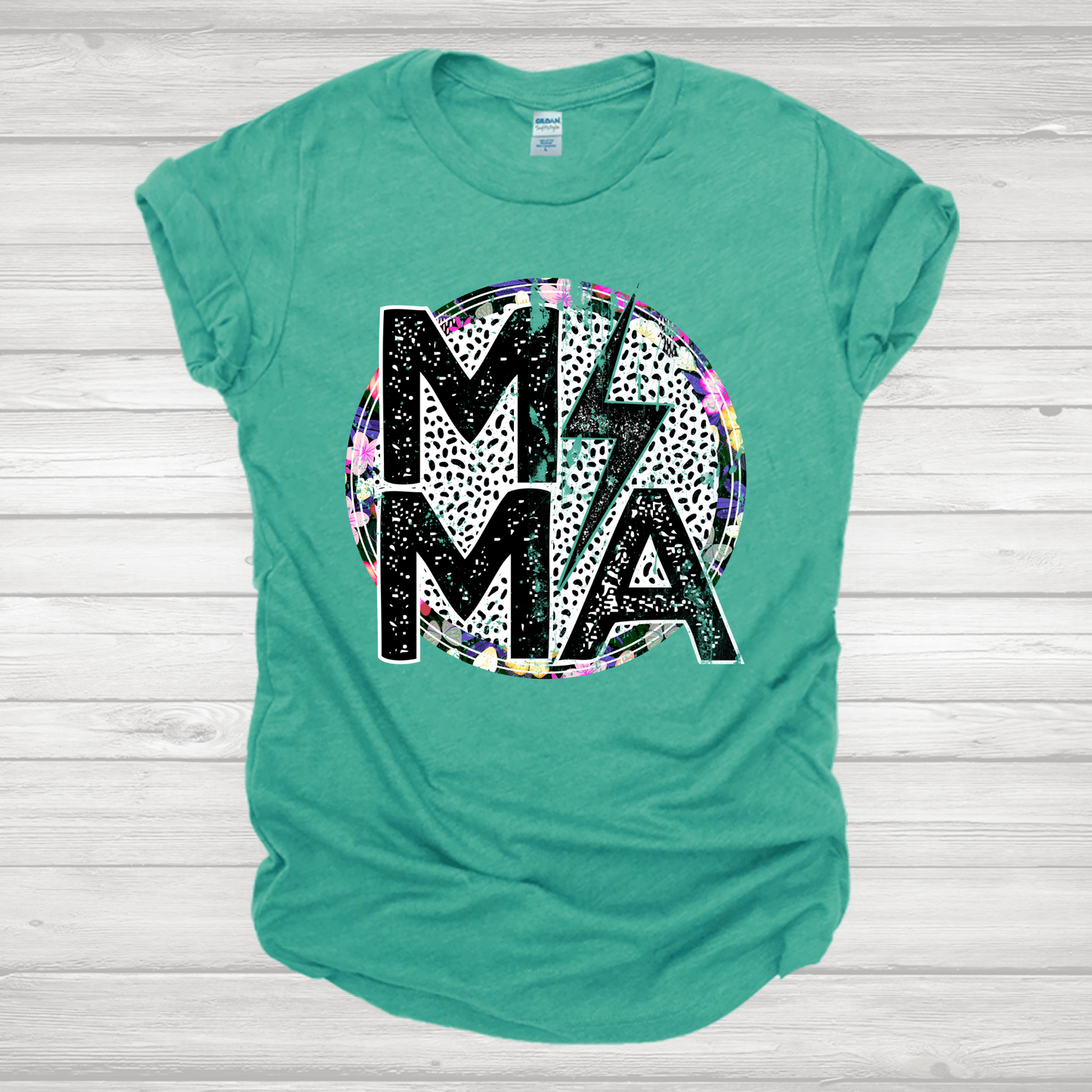 Mama Retro Hawaiian Floral Transfer