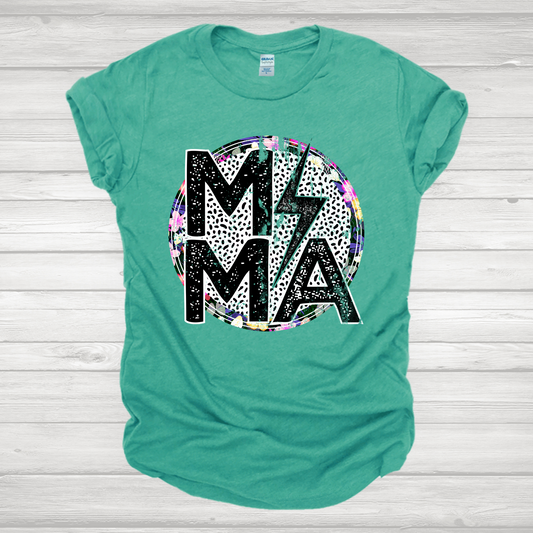 Mama Retro Hawaiian Floral Transfer