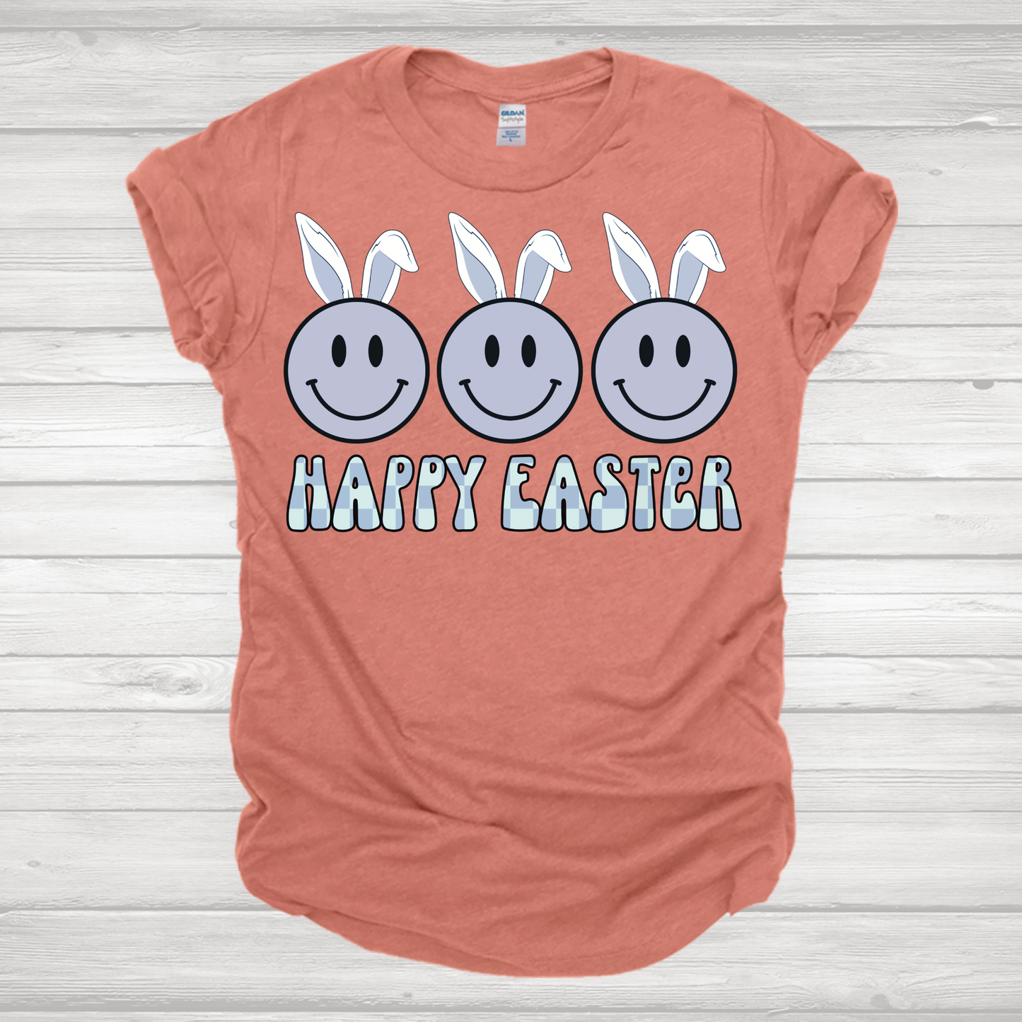 Happy Easter Smiles Blue Transfer