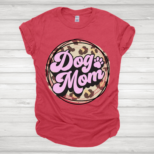 Dog Mama Leopard Circle Transfer