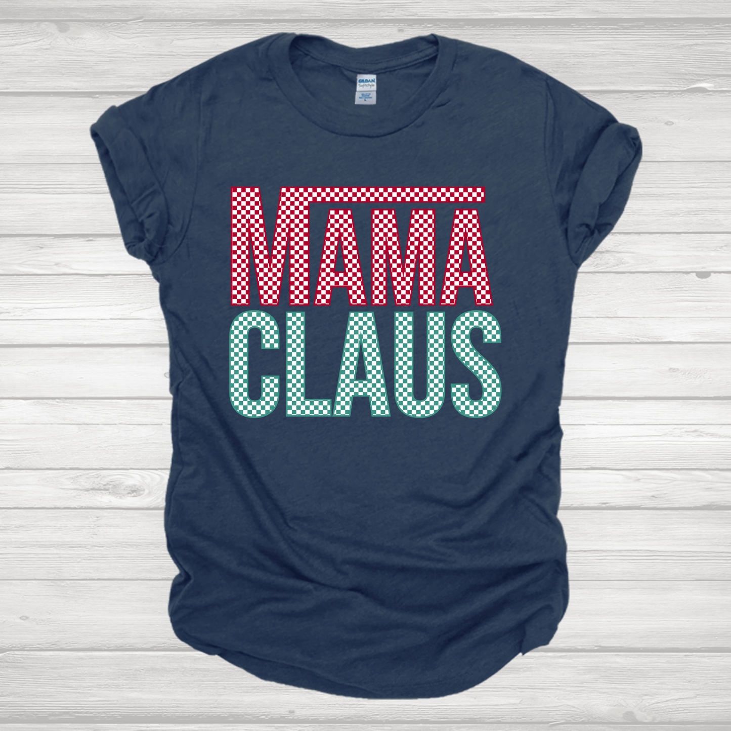 Mama Claus Checkered Transfer