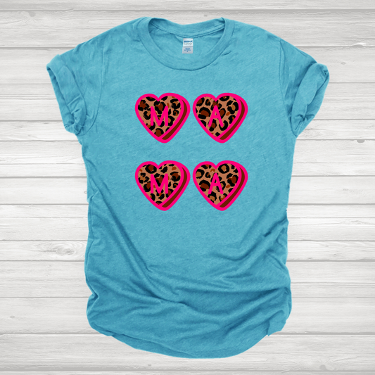 Mama Leopard Hearts Transfer